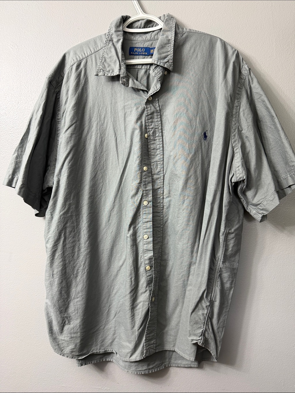 Polo by Ralph Lauren Light Gray Short-Sleeve Button-Down Shirt 2xb